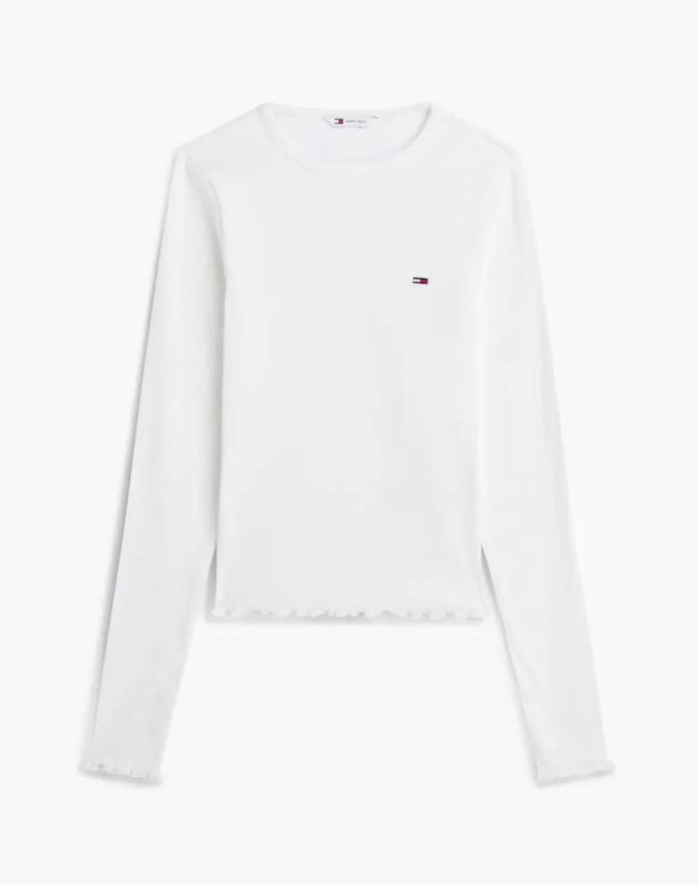 TOMMY JEANS TJW SLIM SH LETTUCE EDGE RIB LS