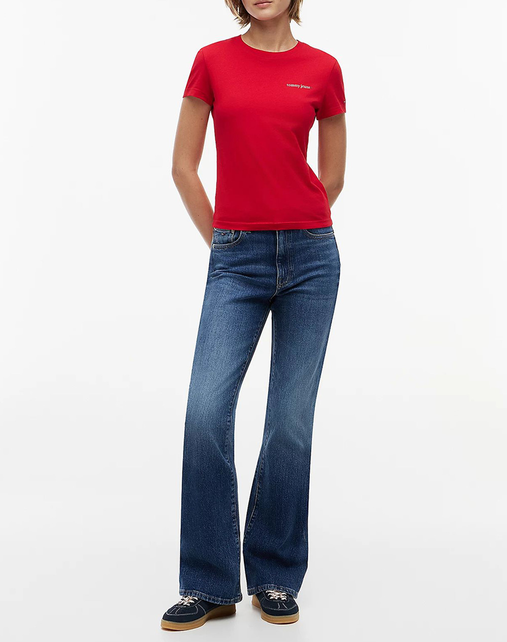 TOMMY JEANS TJW SLIM ESS LOGO 1 SS TEE EXT