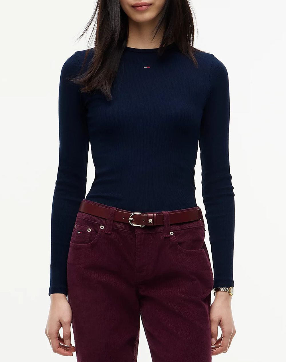 TOMMY JEANS TJW SLIM ESSENTIAL RIB LS