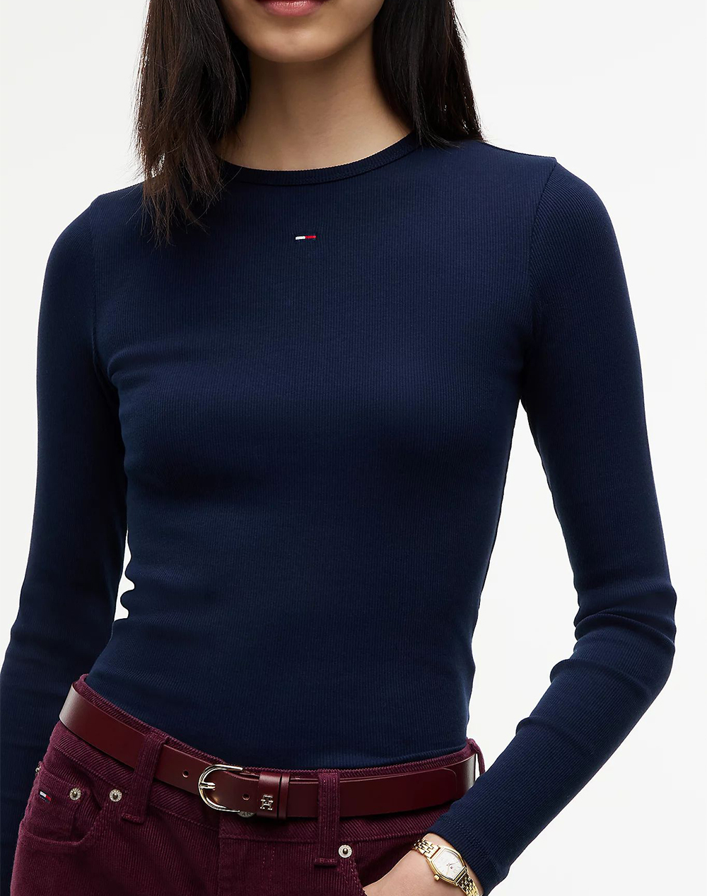TOMMY JEANS TJW SLIM ESSENTIAL RIB LS