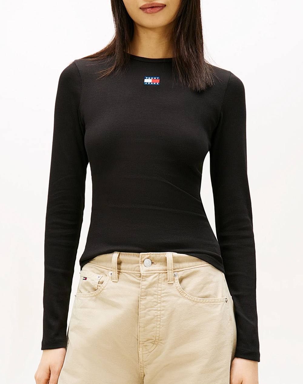 TOMMY JEANS TJW SLIM LS BADGE TEE EXT