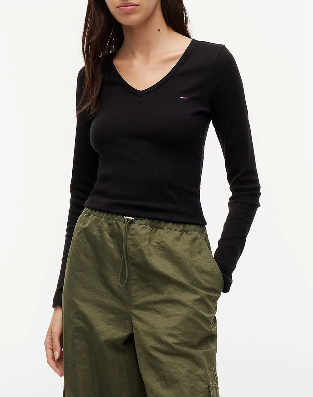 TOMMY JEANS TJW SLIM ESSENTIAL RIB V LS