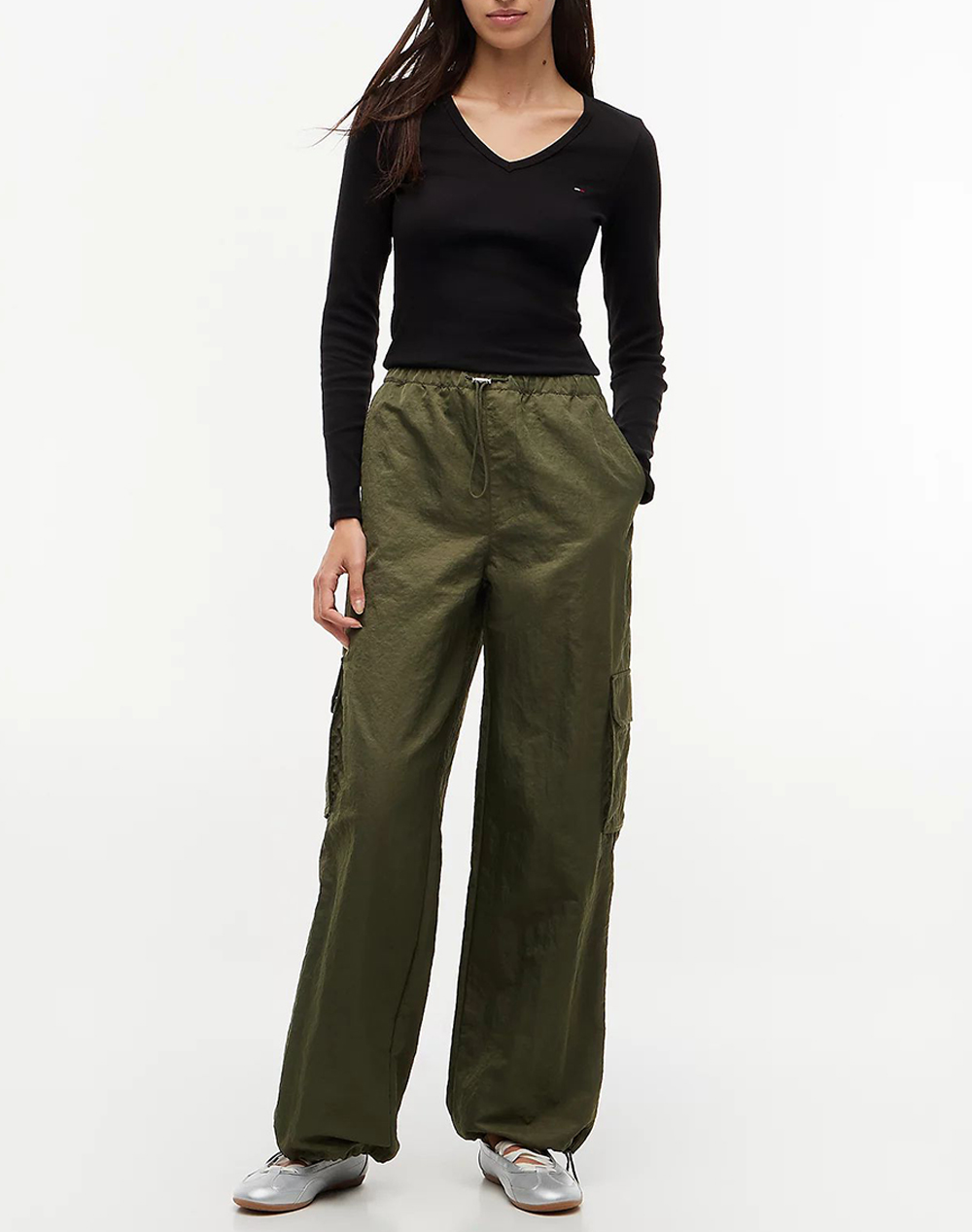 TOMMY JEANS TJW SLIM ESSENTIAL RIB V LS
