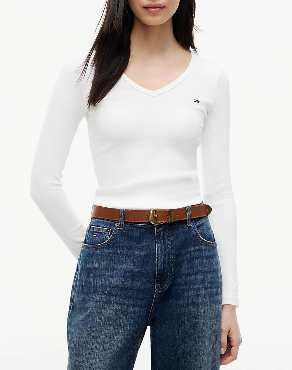 TOMMY JEANS TJW SLIM ESSENTIAL RIB V LS