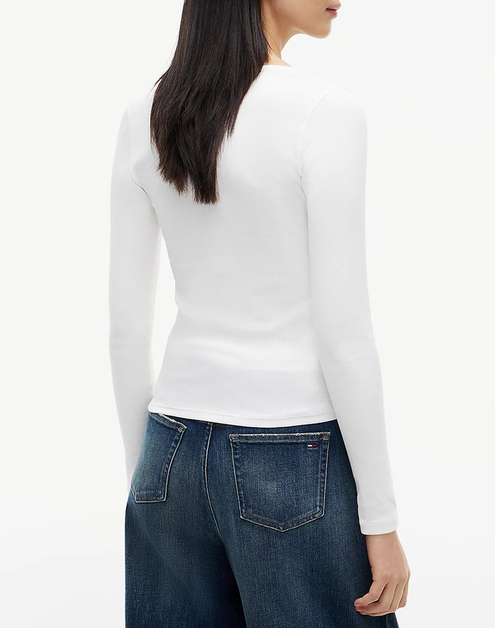 TOMMY JEANS TJW SLIM ESSENTIAL RIB V LS