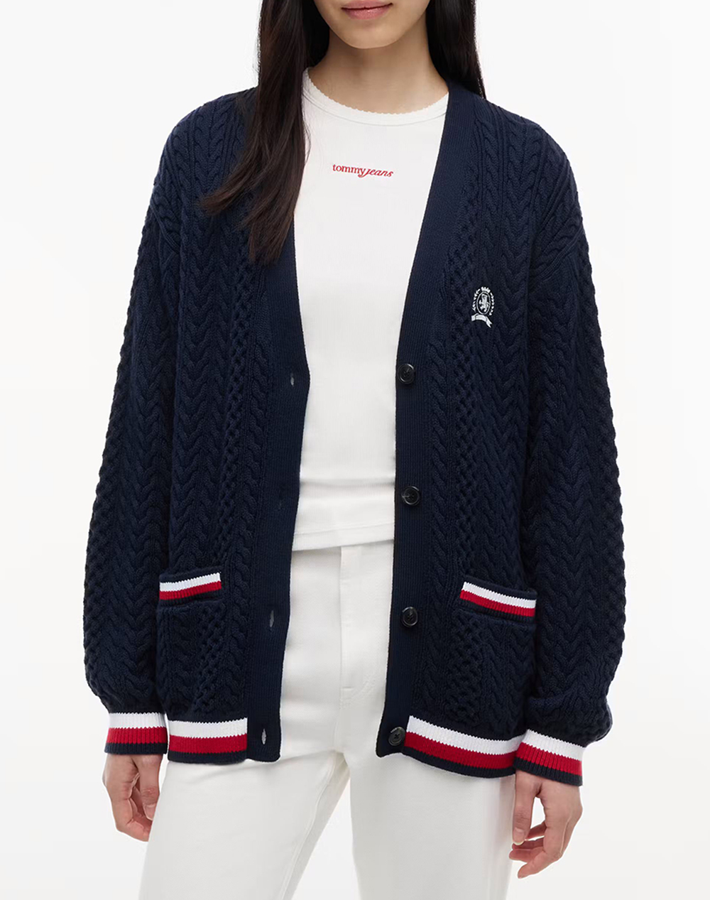 TOMMY JEANS TJW RWB TIPPING OVS CARDIGAN