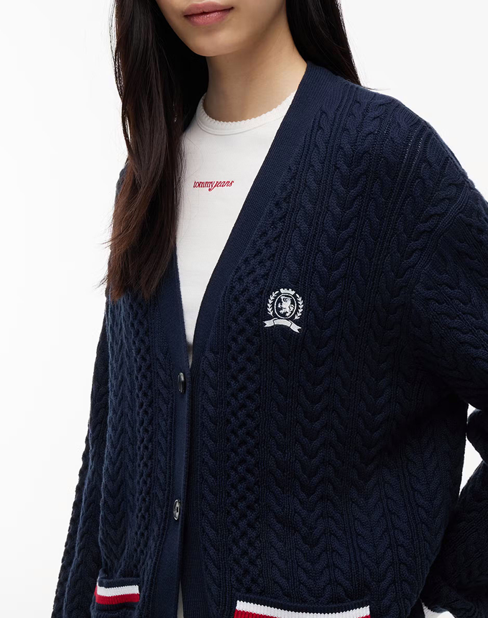 TOMMY JEANS TJW RWB TIPPING OVS CARDIGAN
