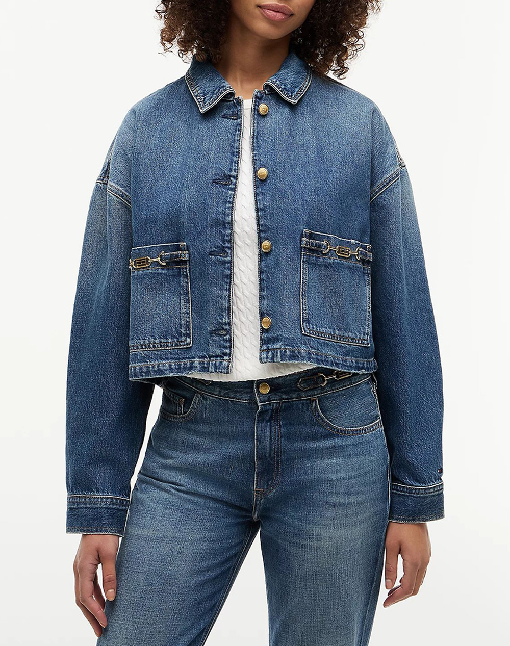 TOMMY HILFIGER CROPPED JACKET CAM MID