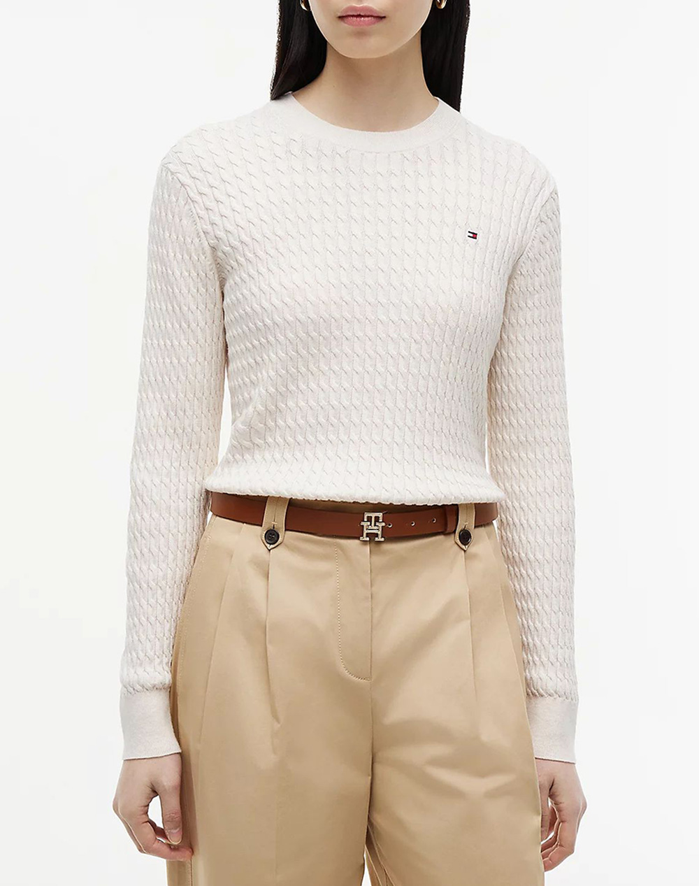 TOMMY HILFIGER CO CABLE C-NK LS SWEATER