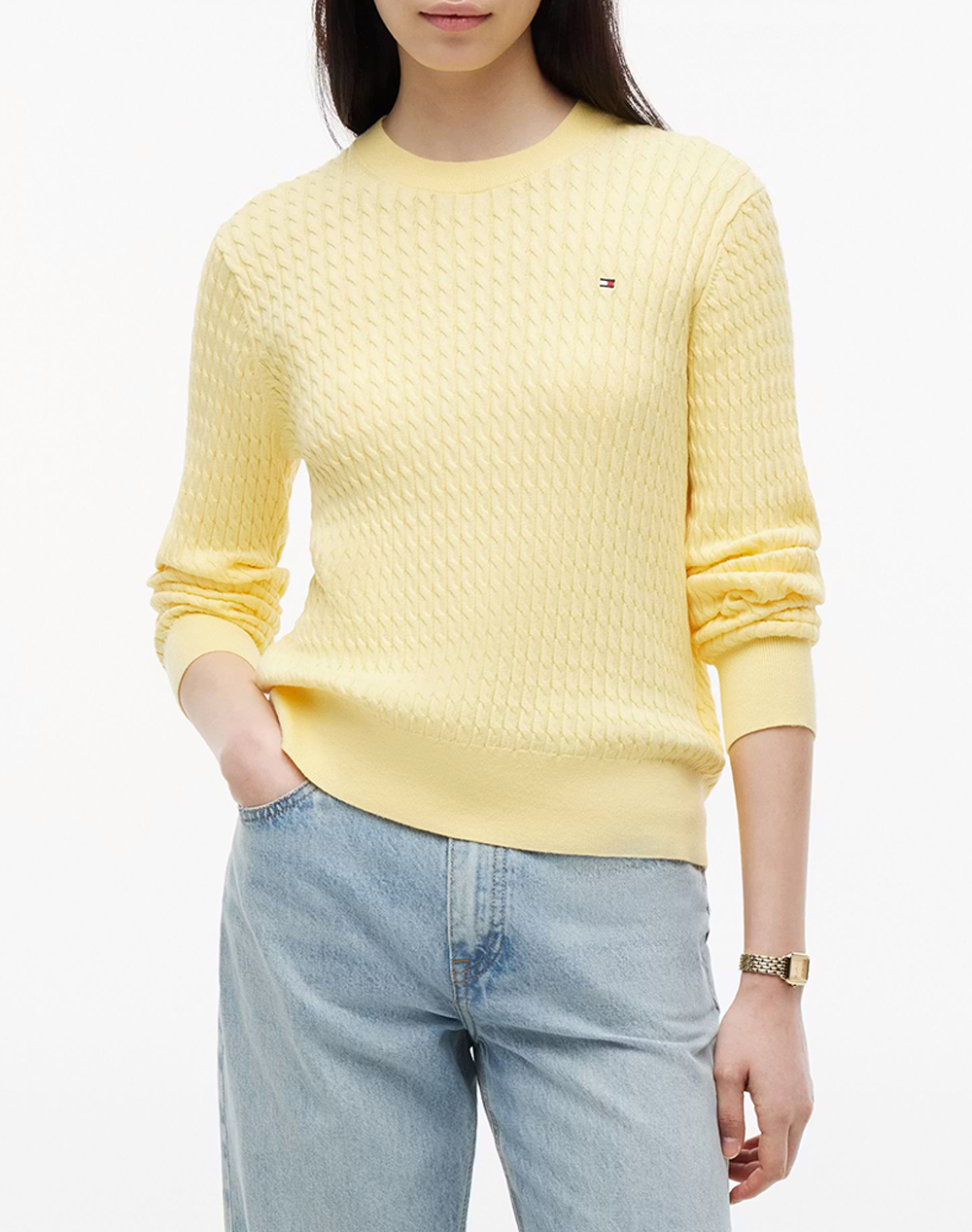 TOMMY HILFIGER CO CABLE C-NK LS SWEATER