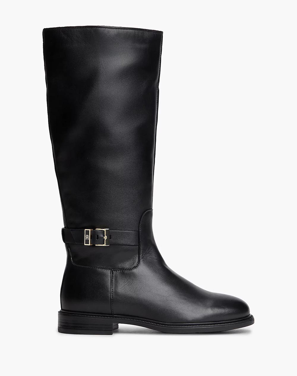 TOMMY HILFIGER TH BUCKLE LEATHER KNEE BOOT