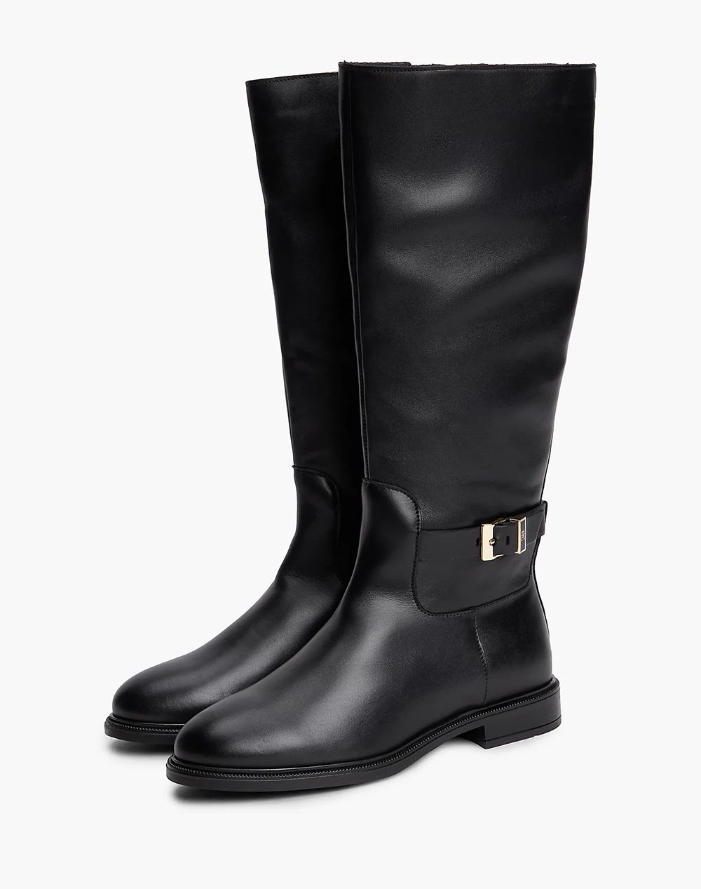 TOMMY HILFIGER TH BUCKLE LEATHER KNEE BOOT