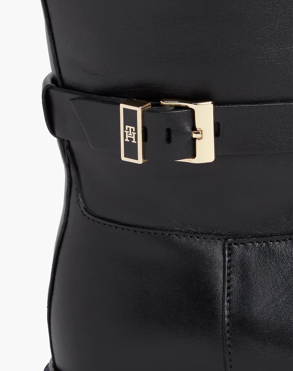 TOMMY HILFIGER TH BUCKLE LEATHER KNEE BOOT
