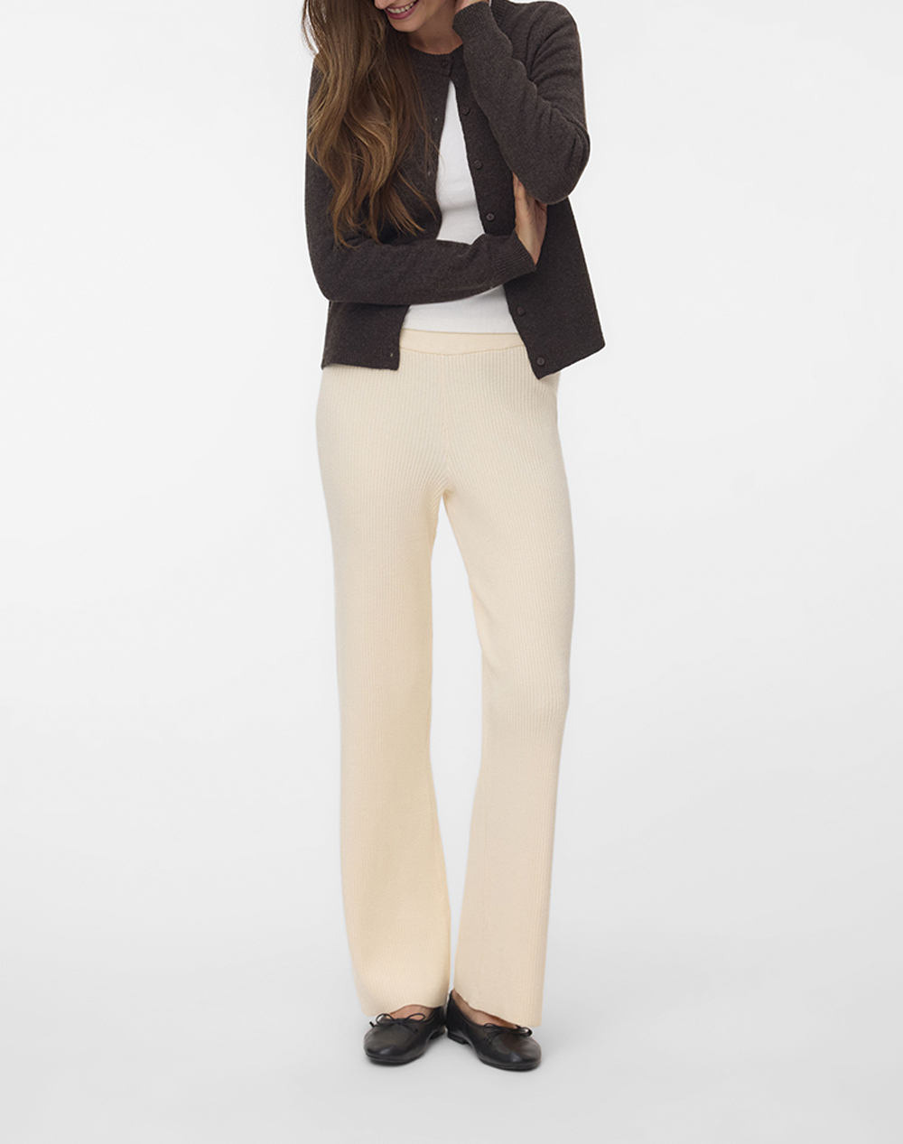 VERO MODA VMGOLD LUX RIB NW LOOSE PANT