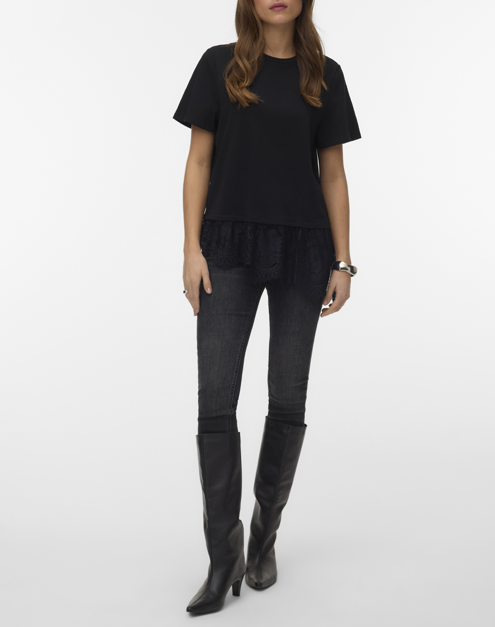 VERO MODA VMBRIT SS O-NECK LACE T-SHIRT JRS