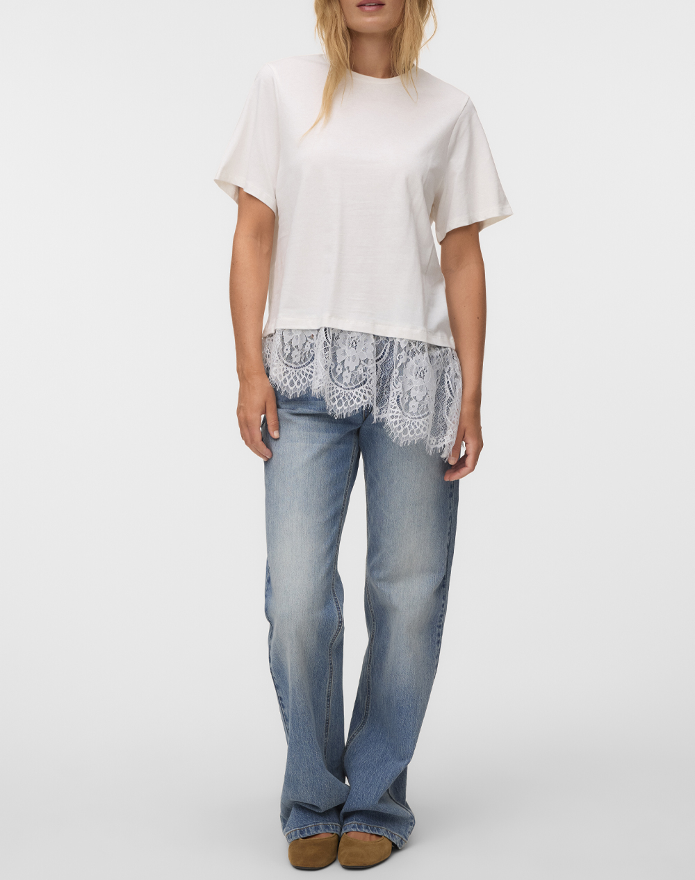 VERO MODA VMBRIT SS O-NECK LACE T-SHIRT JRS