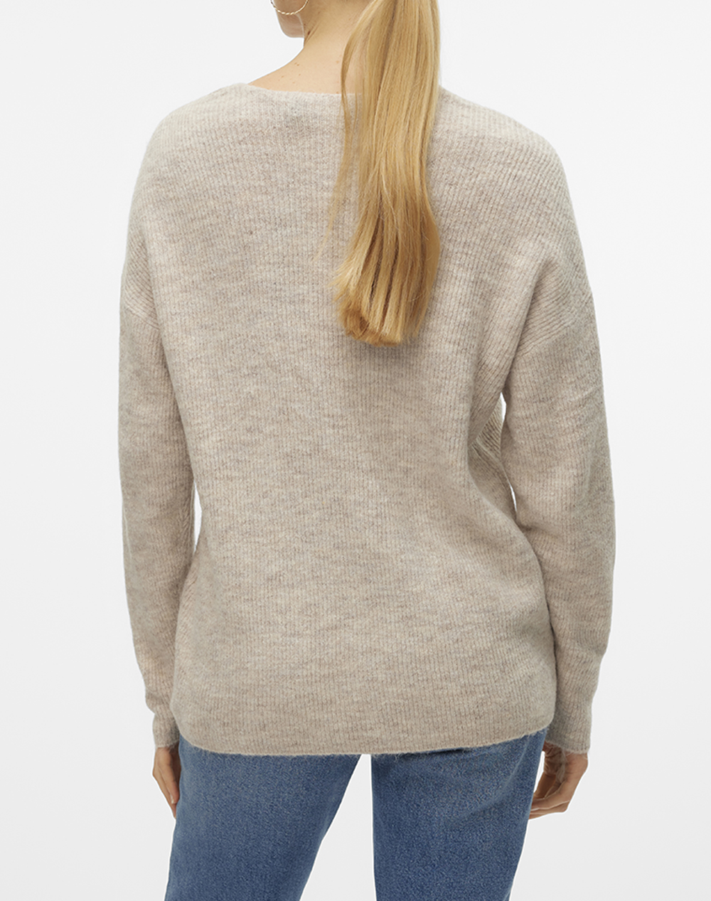 VERO MODA VMCREWLEFILE LS V-NECK BLOUSE NOOS