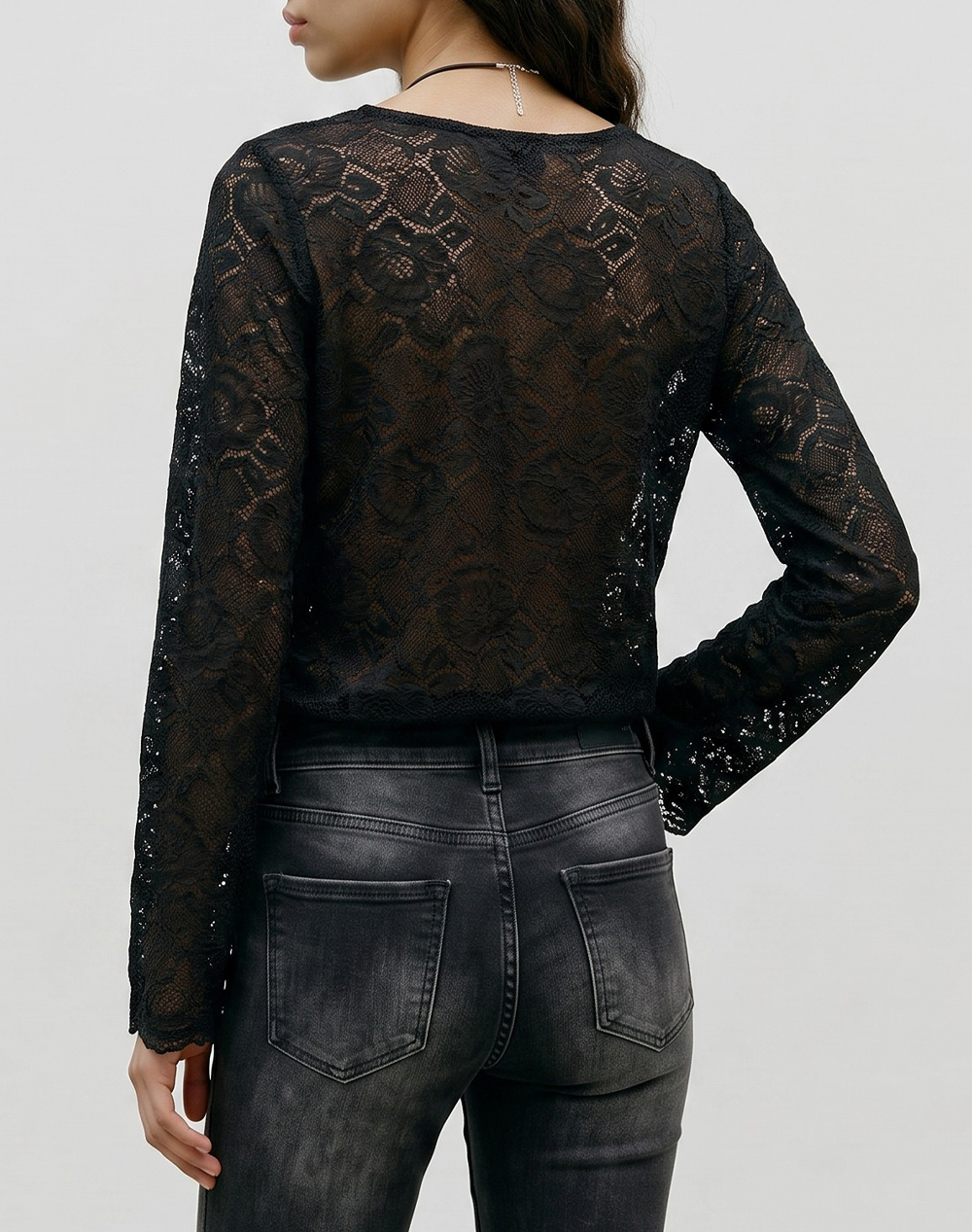 VERO MODA VMBLOOM LACE L/S BOAT NECK TOP WVN