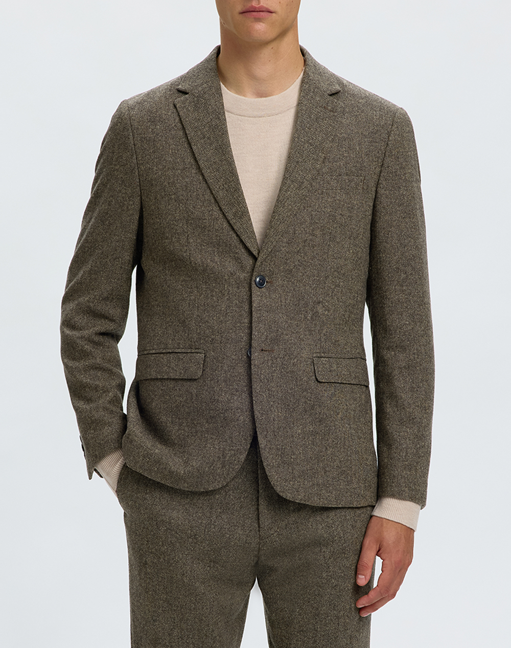 SELECTED SLMSLIM-REED WOOL BLZ NOOS