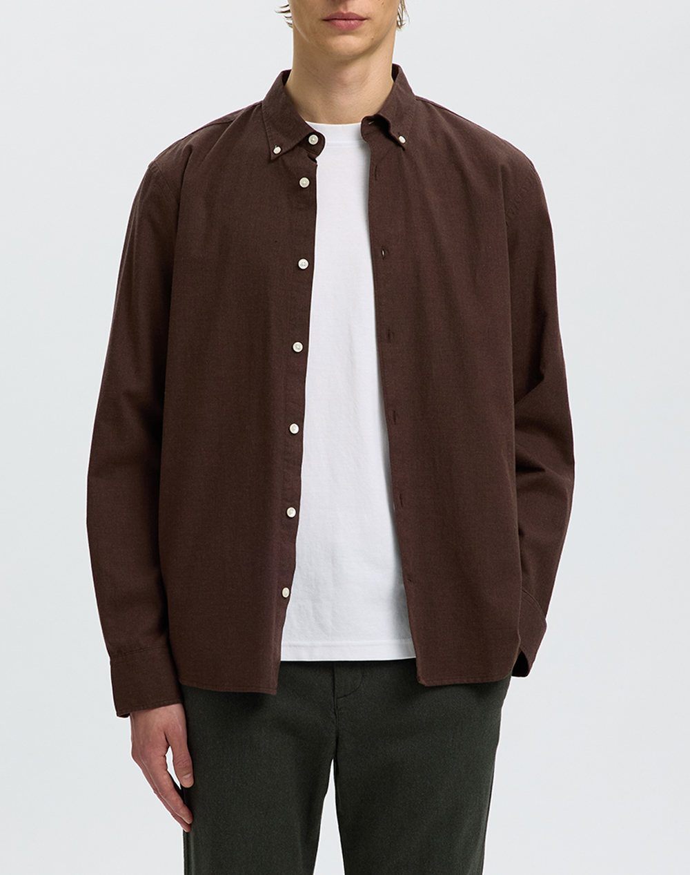 SELECTED SLMCOLE-JAY REG MELANGE LS SHIRT NOOS