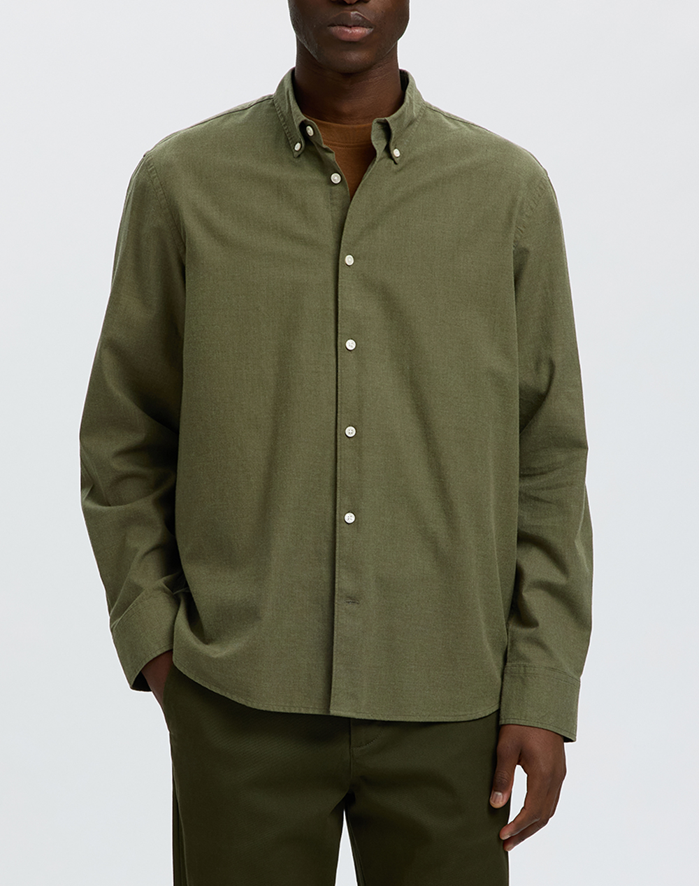 SELECTED SLMCOLE-JAY REG MELANGE LS SHIRT NOOS