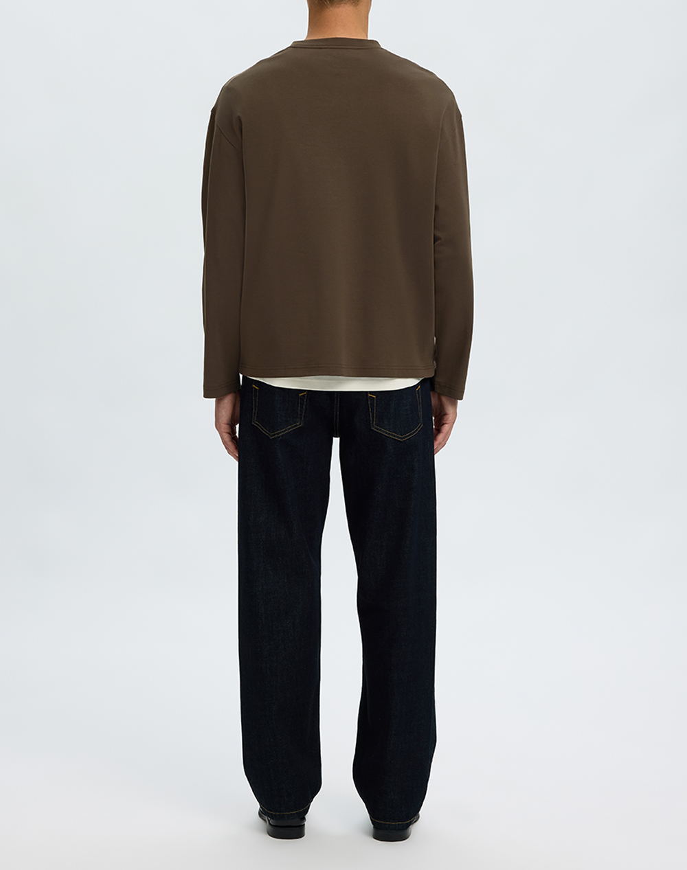 SELECTED SLMTAJ HEAVY LS O-NECK TEE