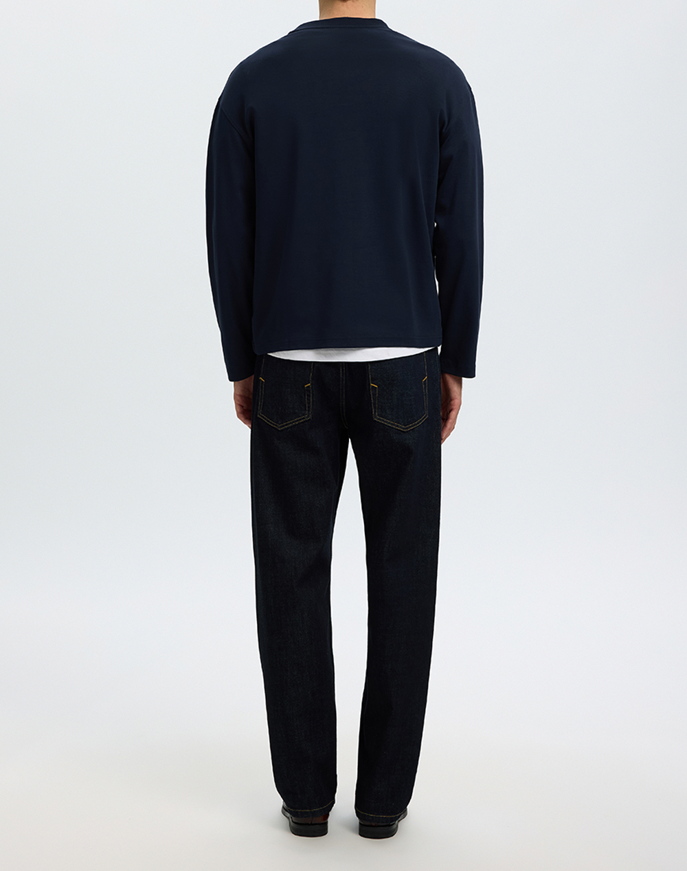 SELECTED SLMTAJ HEAVY LS O-NECK TEE