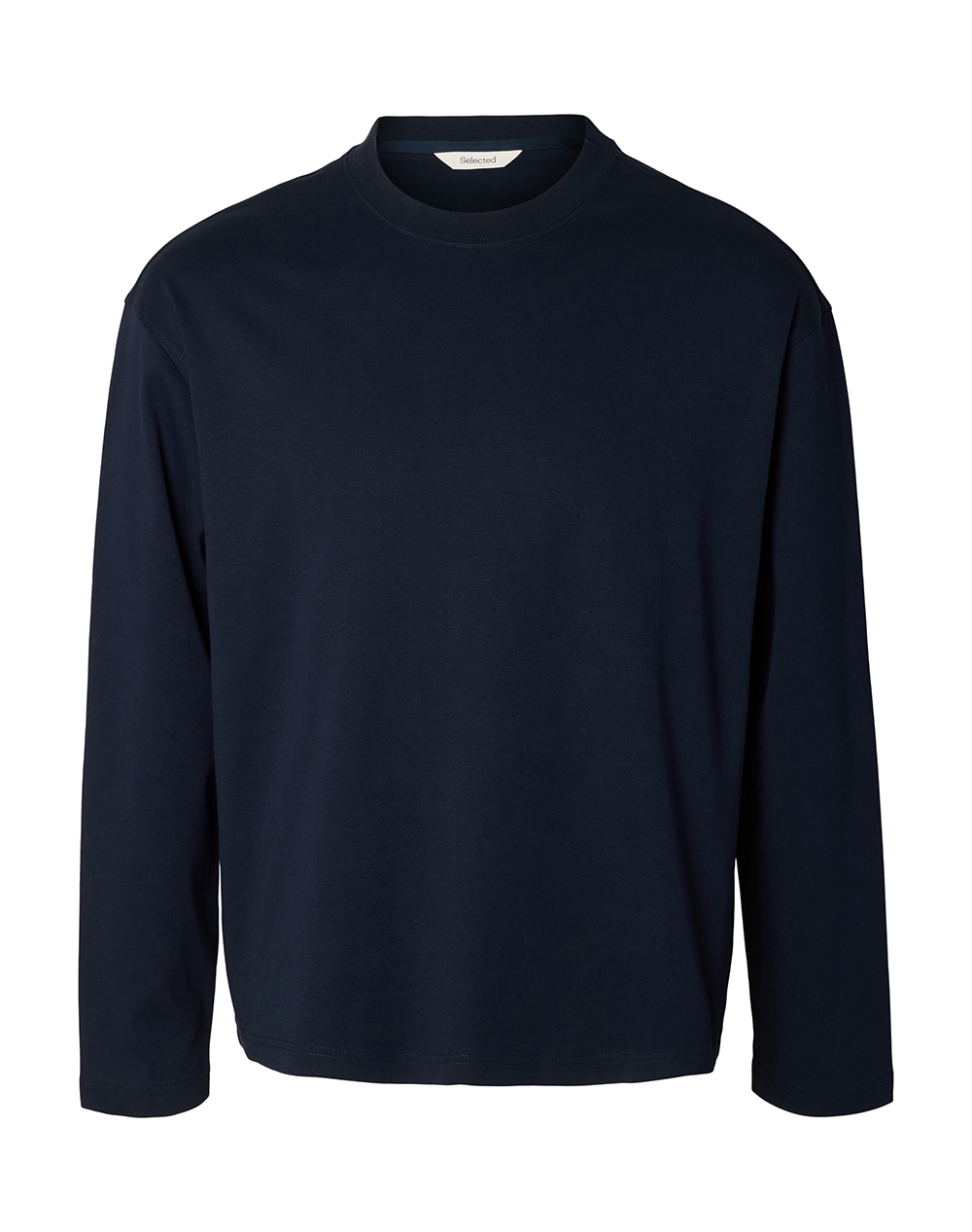 SELECTED SLMTAJ HEAVY LS O-NECK TEE
