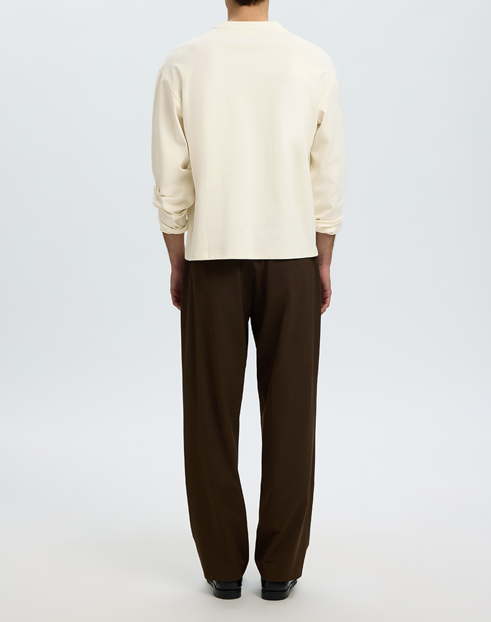 SELECTED SLMTAJ HEAVY LS O-NECK TEE
