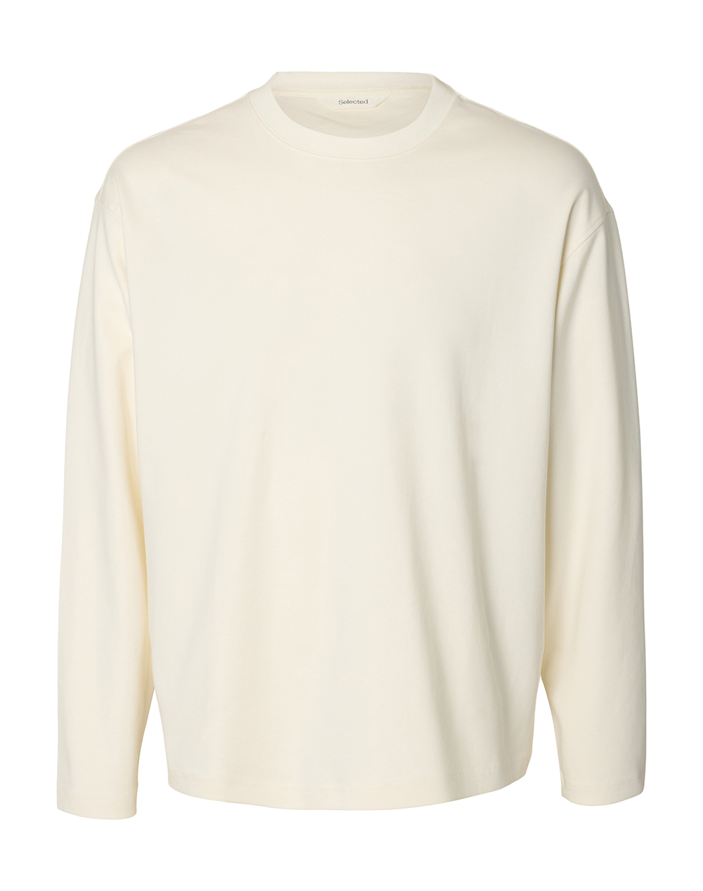 SELECTED SLMTAJ HEAVY LS O-NECK TEE