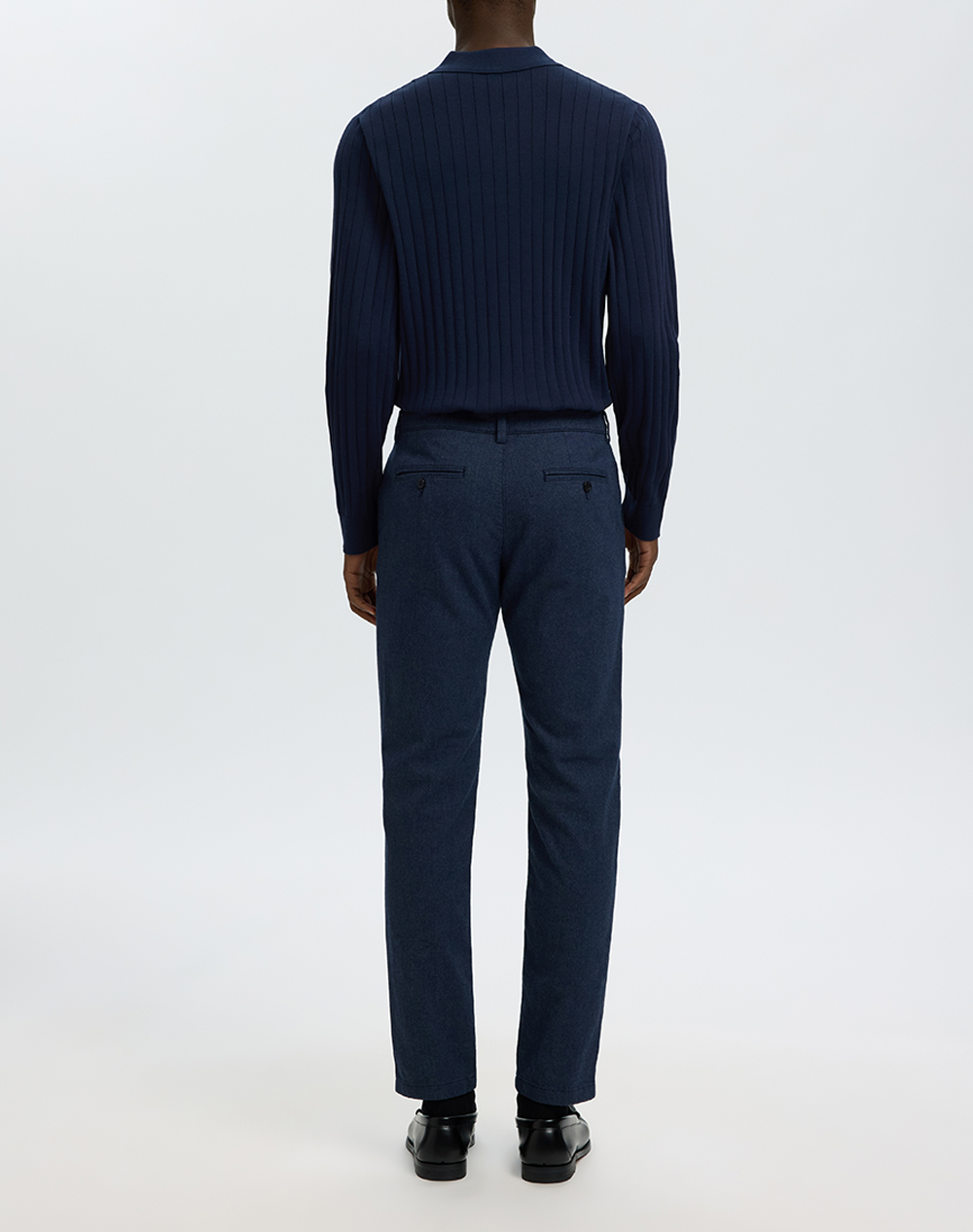 SELECTED SLMTORINO LS KNIT RIB POLO NOOS