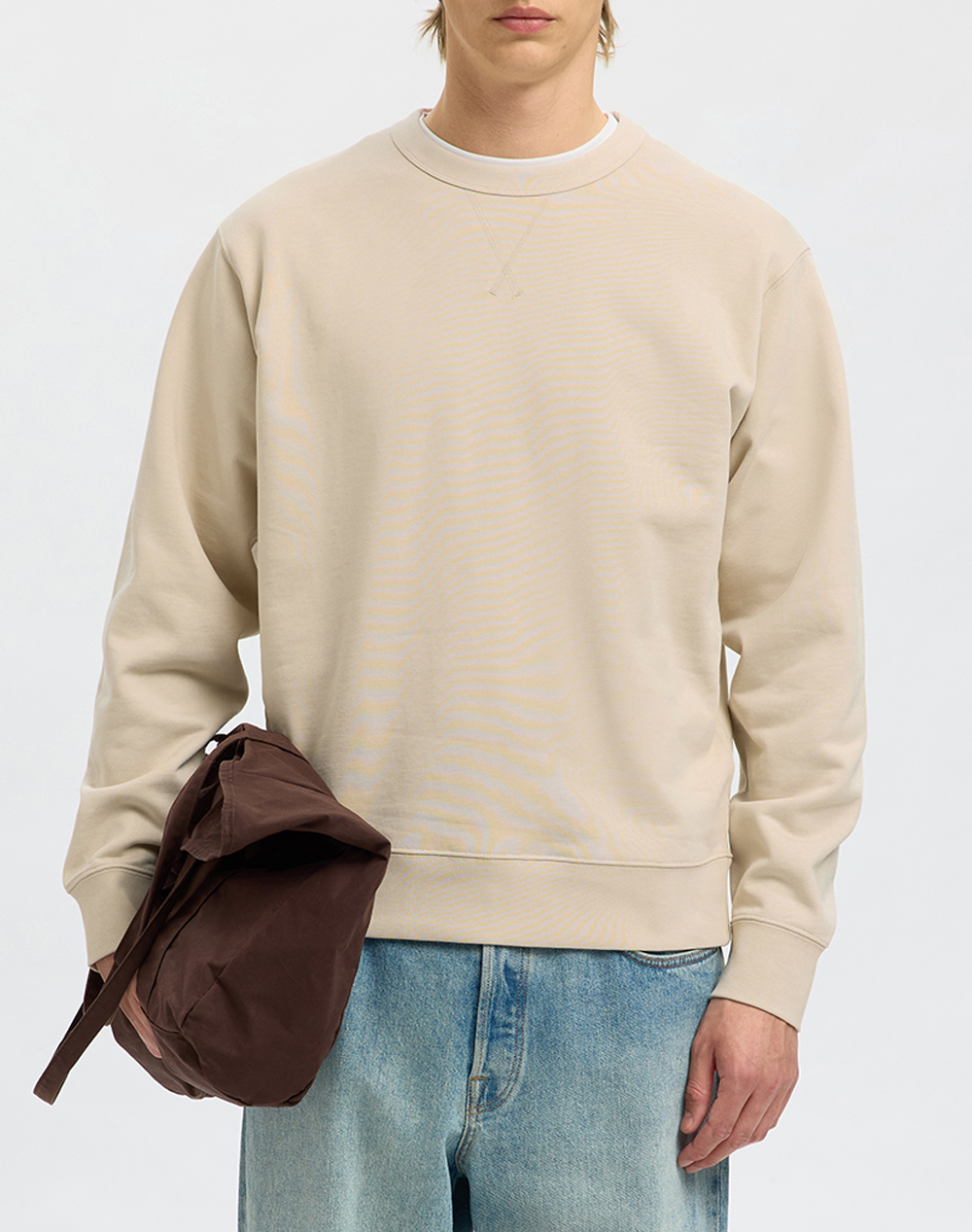 SELECTED SLMRELAXLUKE LS SWEAT CREW NECK NOOS