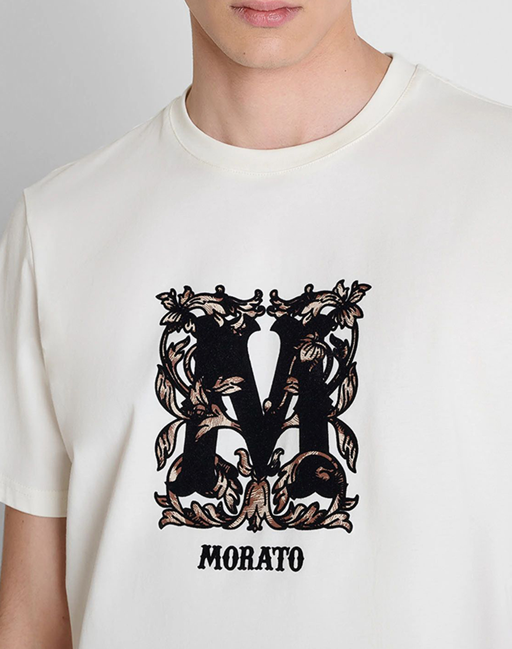 ANTONY MORATO MMKS02687FA100240 MIN OF 4 T-SHIRT REGULAR FIT IN JERSEY COTTON FABRIC WITH SPONGE EFFECT LOGO PRINT БЛУЗА ΑΝΔΡΙΚΟ