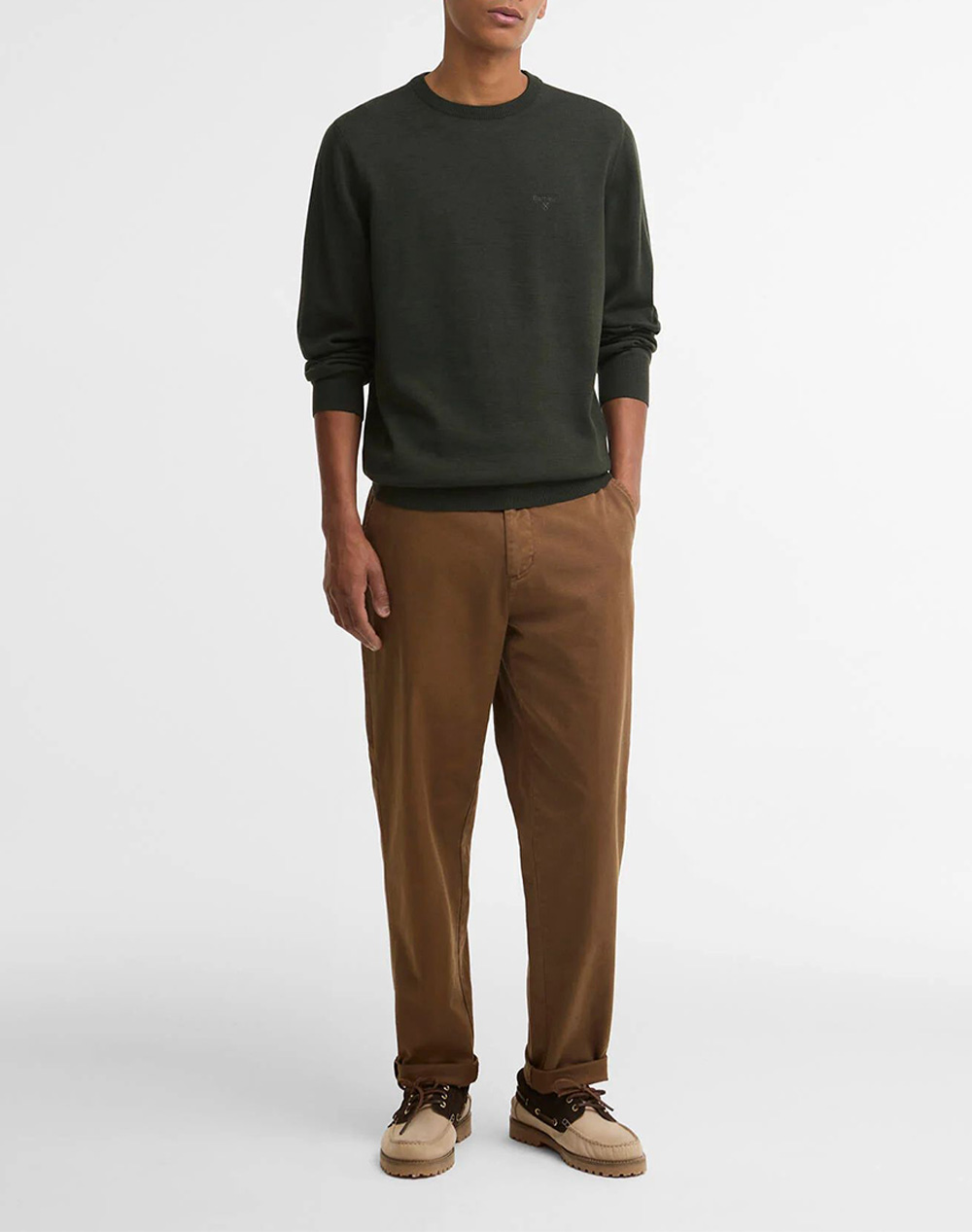 BARBOUR BARBOUR PIMA COTTON CREW NECK SWEATER