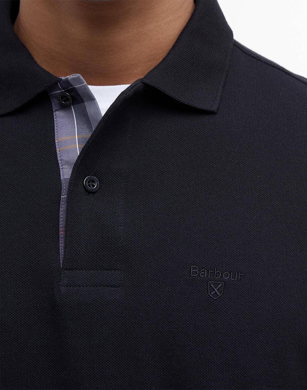 BARBOUR BARBOUR ESSENTIAL L/S TARTAN PIQUE POLO SHIRT