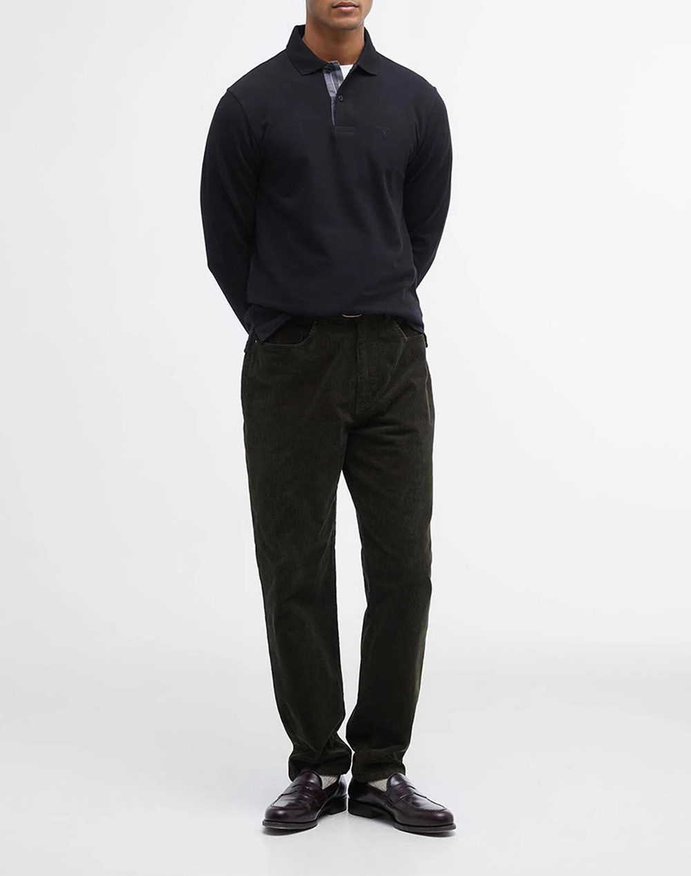 BARBOUR BARBOUR ESSENTIAL L/S TARTAN PIQUE POLO SHIRT
