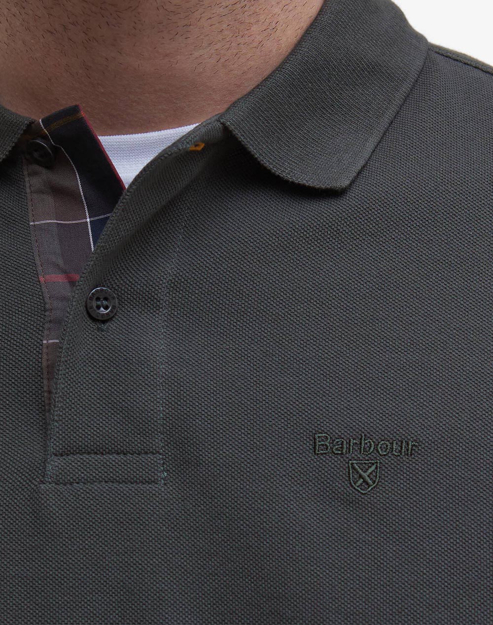BARBOUR BARBOUR ESSENTIAL L/S TARTAN PIQUE POLO SHIRT