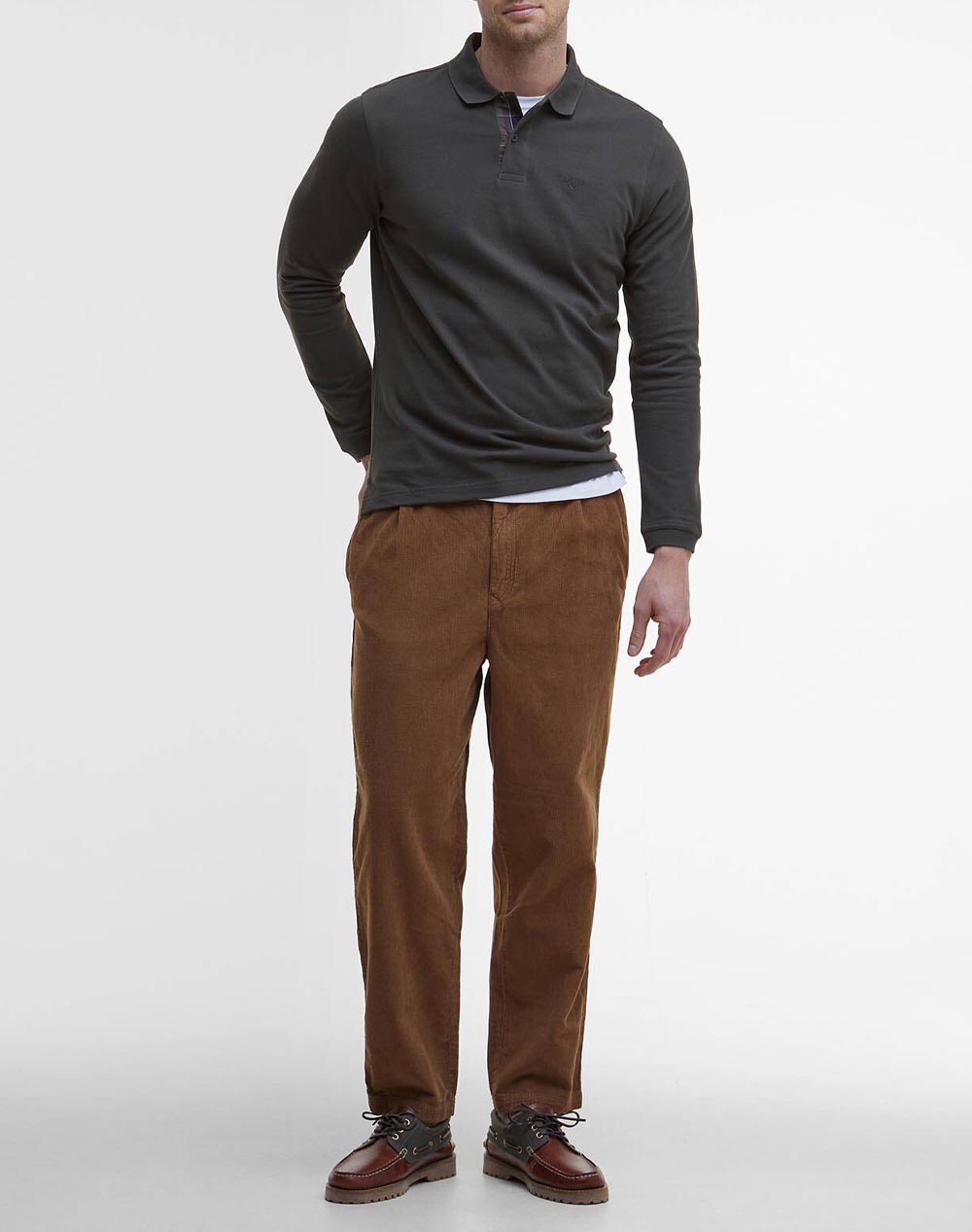 BARBOUR BARBOUR ESSENTIAL L/S TARTAN PIQUE POLO SHIRT