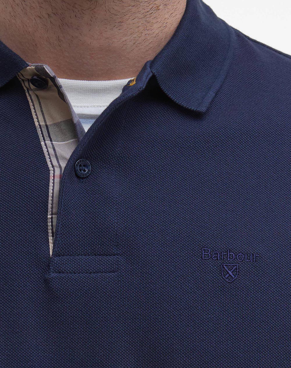 BARBOUR BARBOUR ESSENTIAL L/S TARTAN PIQUE POLO SHIRT