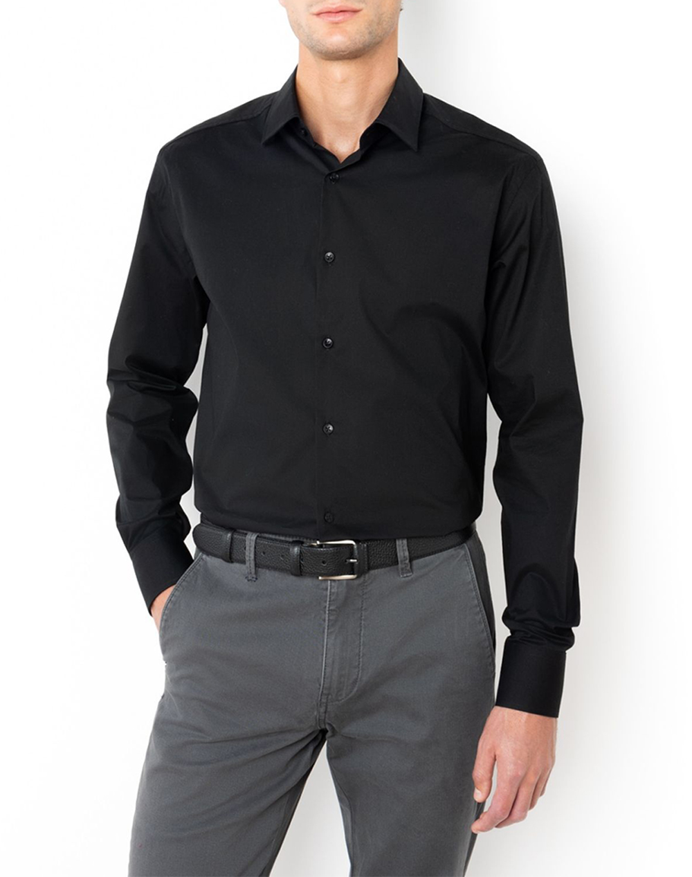 THE BOSTONIANS РИЗА ОТ ПОПЛИН SLIM FIT Plain POPLIN Classic Slim Fit