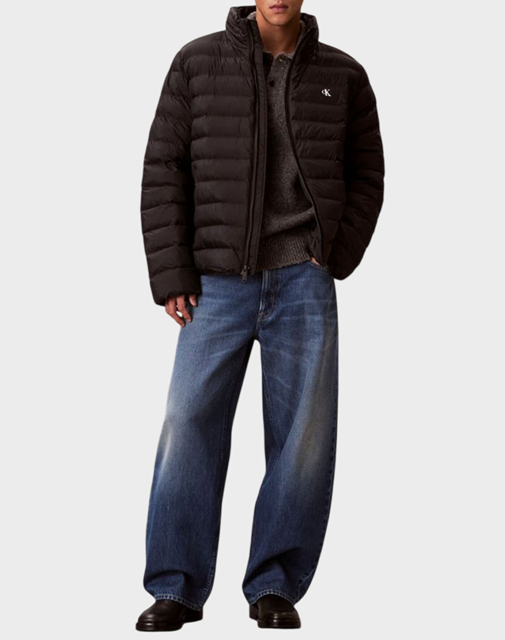 CALVIN KLEIN JEANS LS NYLN MD WT HDD F