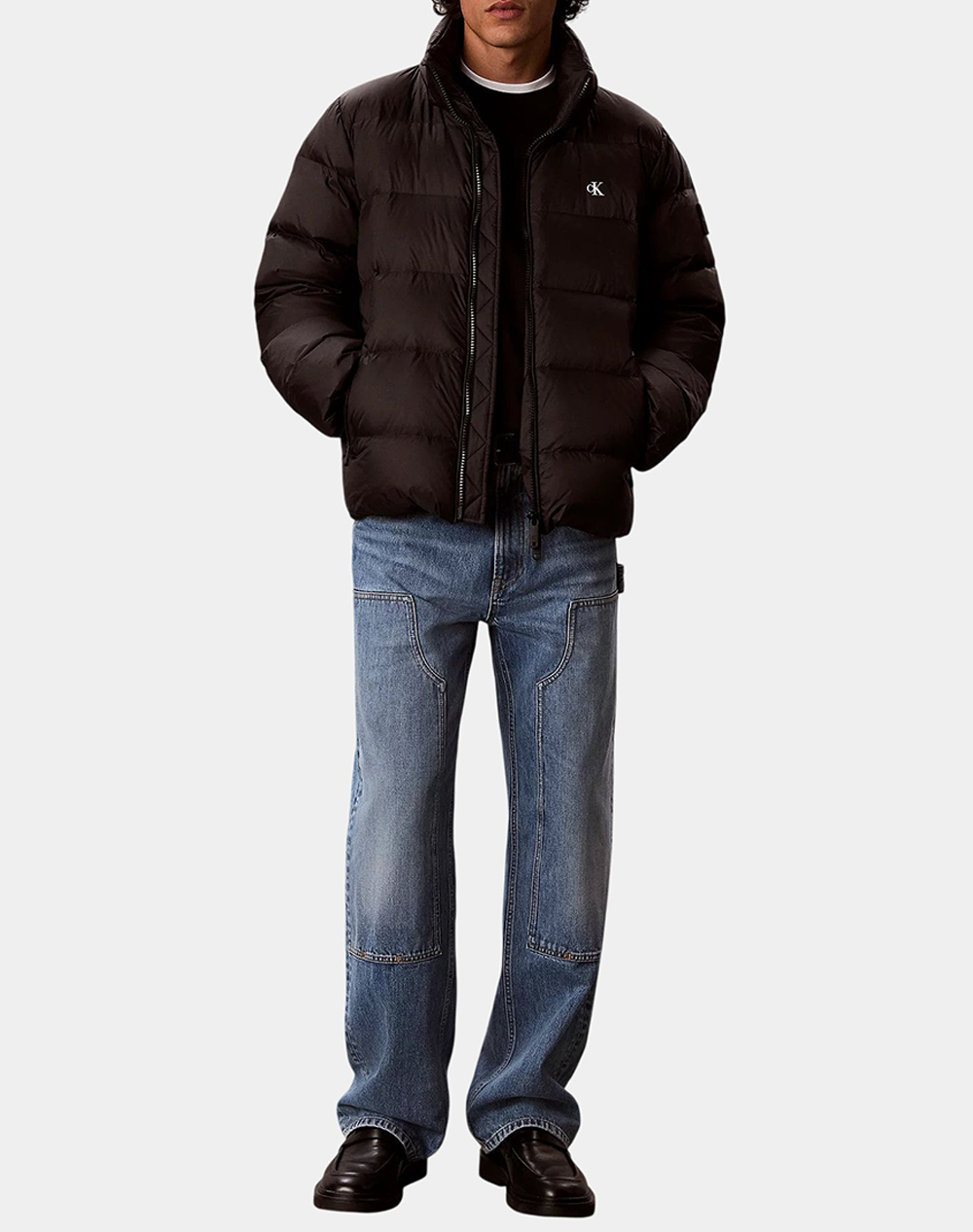 CALVIN KLEIN JEANS LS NYLON ZIP OFF HOOD DOWN PUFFE