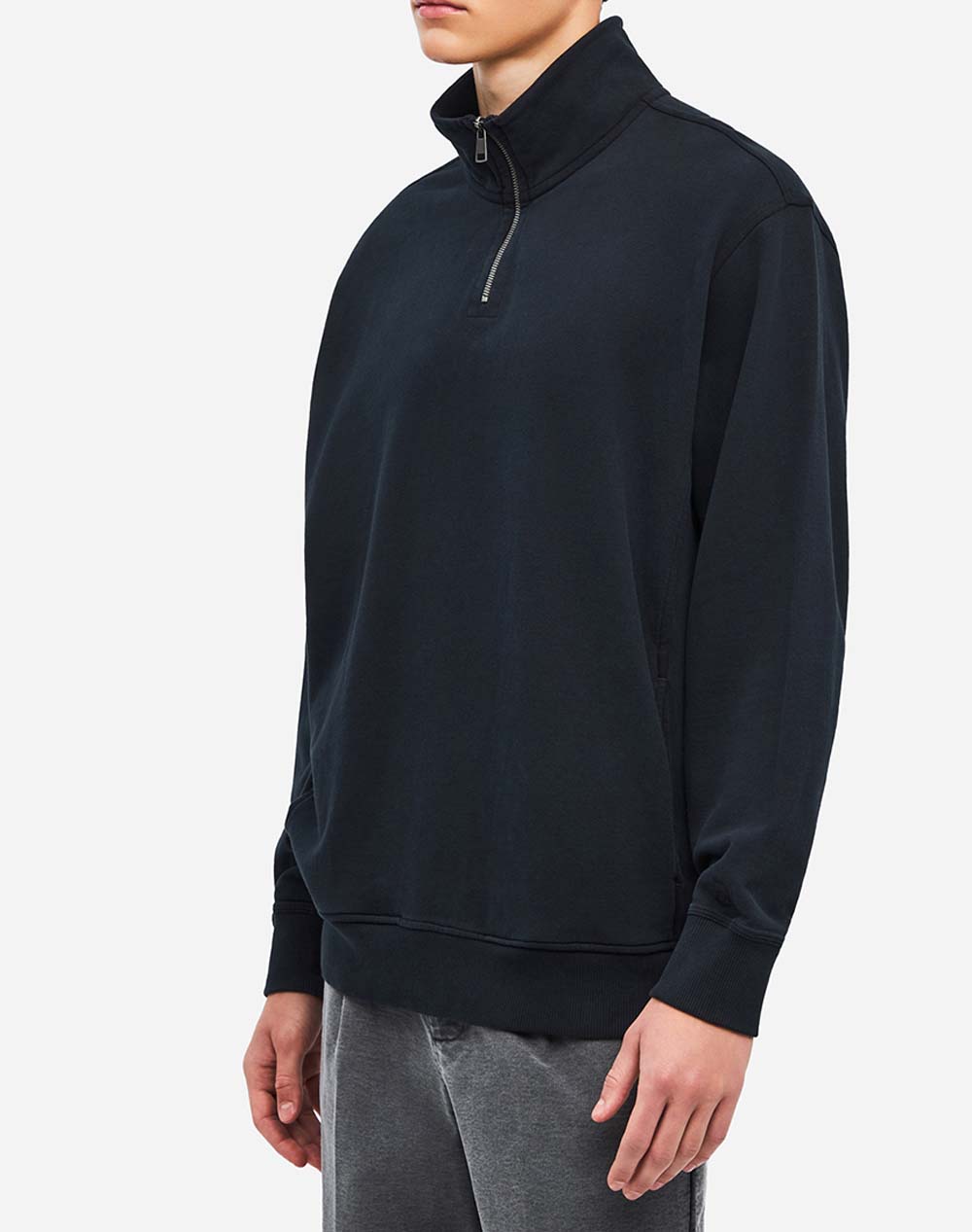 DIRTY LAUNDRY DROPPED SHOULDER HALF-ZIP CREWNECK