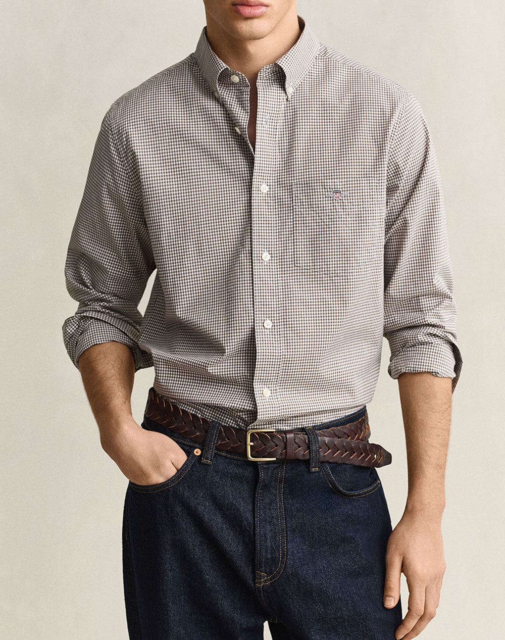GANT РИЗА С ДЪЛЪГ РЪКАВ REG CLASSIC POPLIN GINGHAM SHIRT