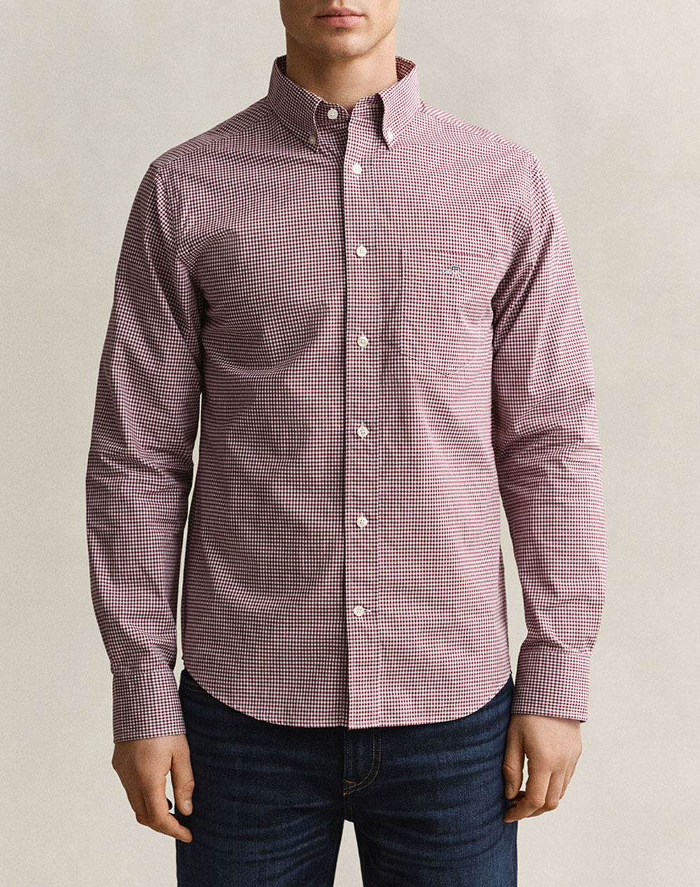 GANT РИЗА С ДЪЛЪГ РЪКАВ REG CLASSIC POPLIN GINGHAM SHIRT