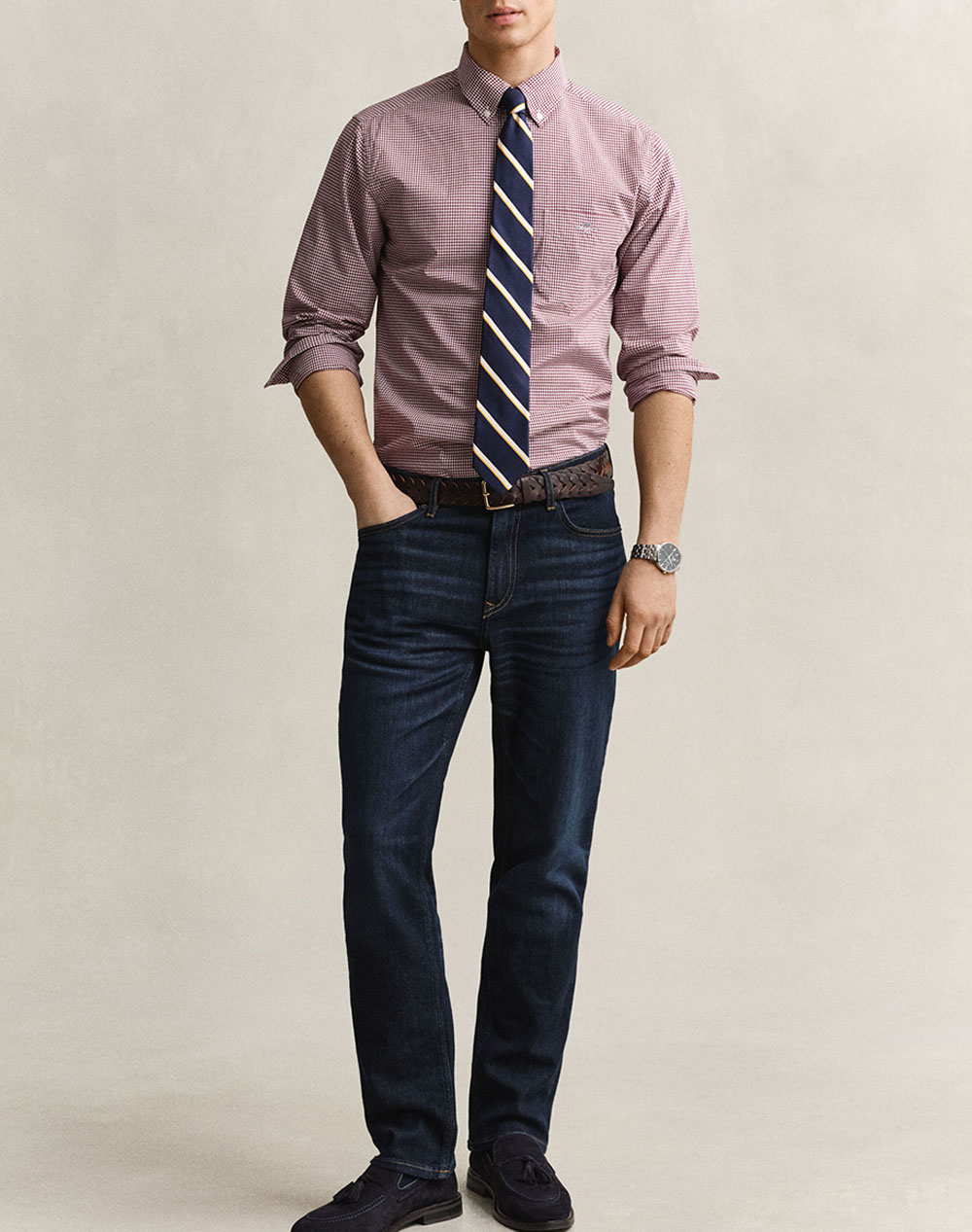 GANT РИЗА С ДЪЛЪГ РЪКАВ REG CLASSIC POPLIN GINGHAM SHIRT
