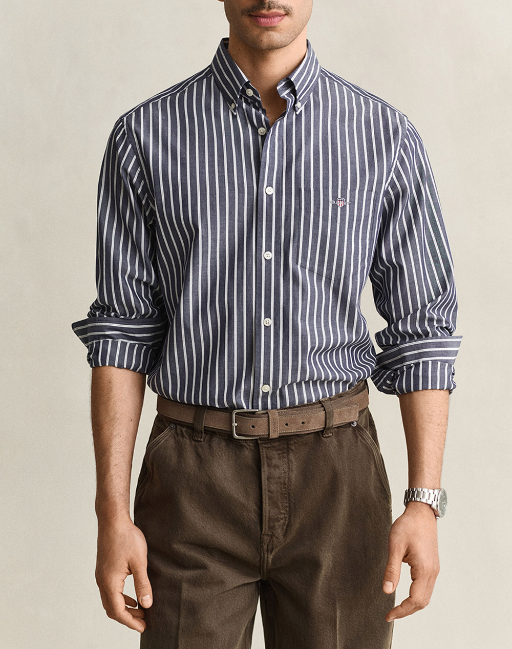 GANT РИЗА С ДЪЛЪГ РЪКАВ REG POPLIN STRIPE SHIRT