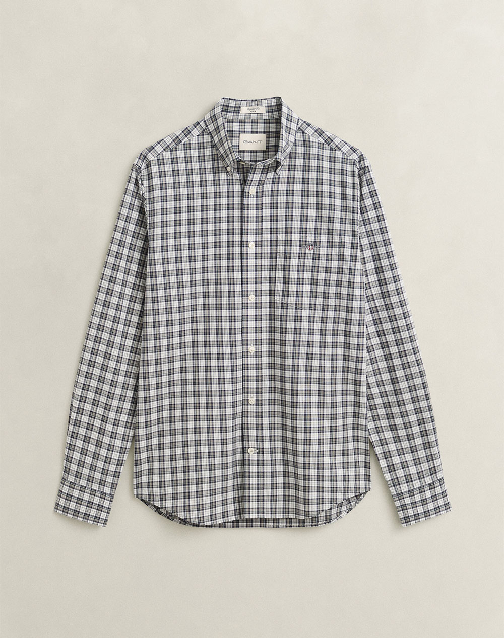 GANT РИЗА С ДЪЛЪГ РЪКАВ REG POPLIN CHECK SHIRT