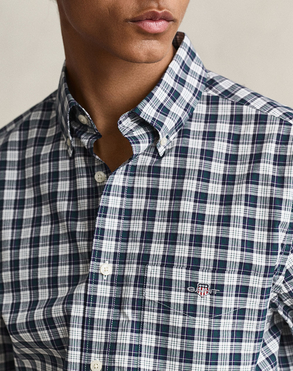GANT РИЗА С ДЪЛЪГ РЪКАВ REG POPLIN CHECK SHIRT