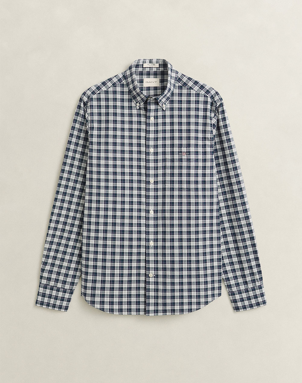 GANT РИЗА С ДЪЛЪГ РЪКАВ REG POPLIN CHECK SHIRT